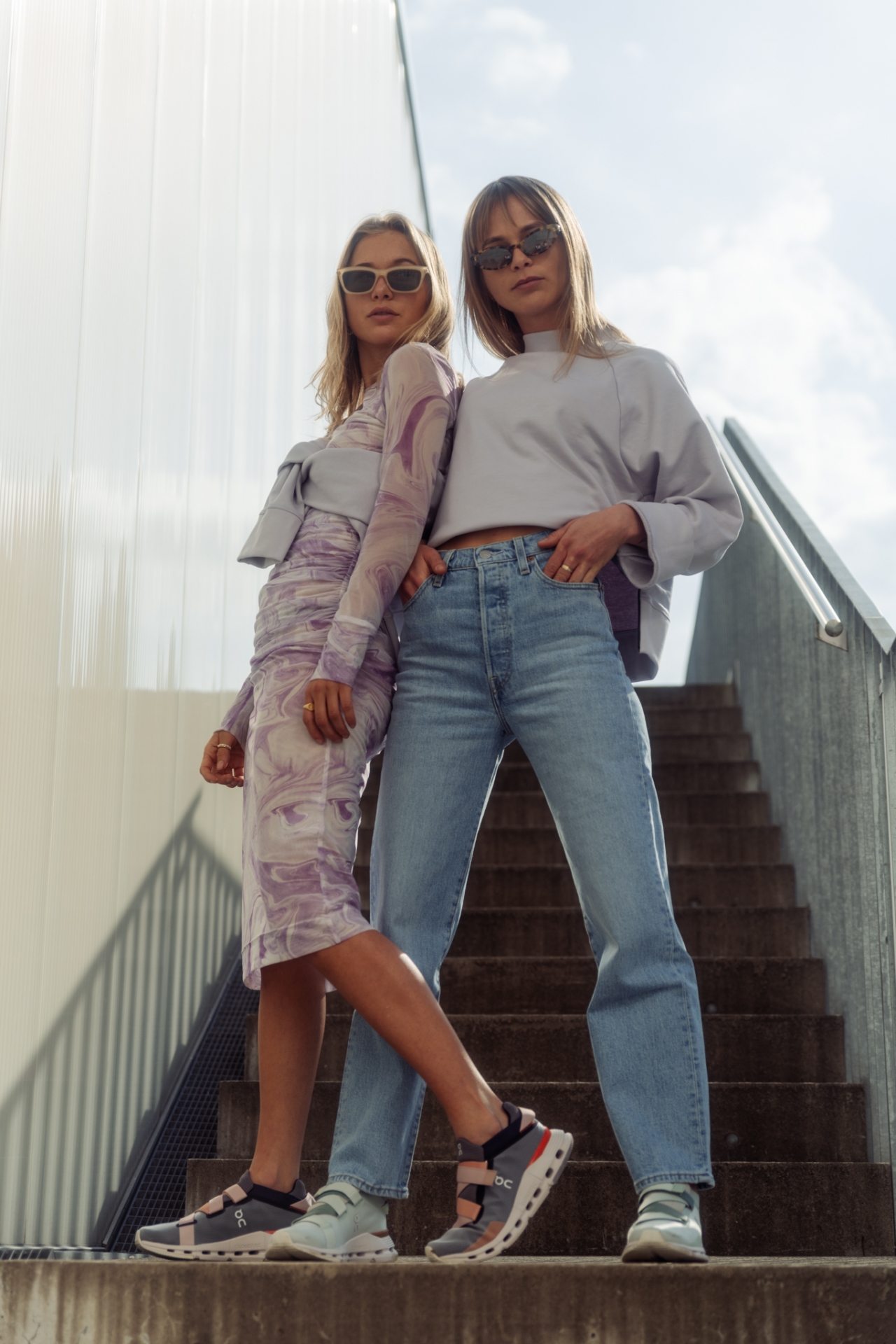 sustainable swimwear top triangle x hannah hofinger in retro lines